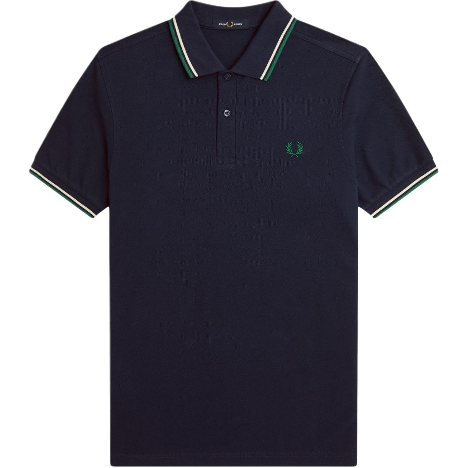 Fred Perry Slim Fit Embroidered Polo Shirt Blue