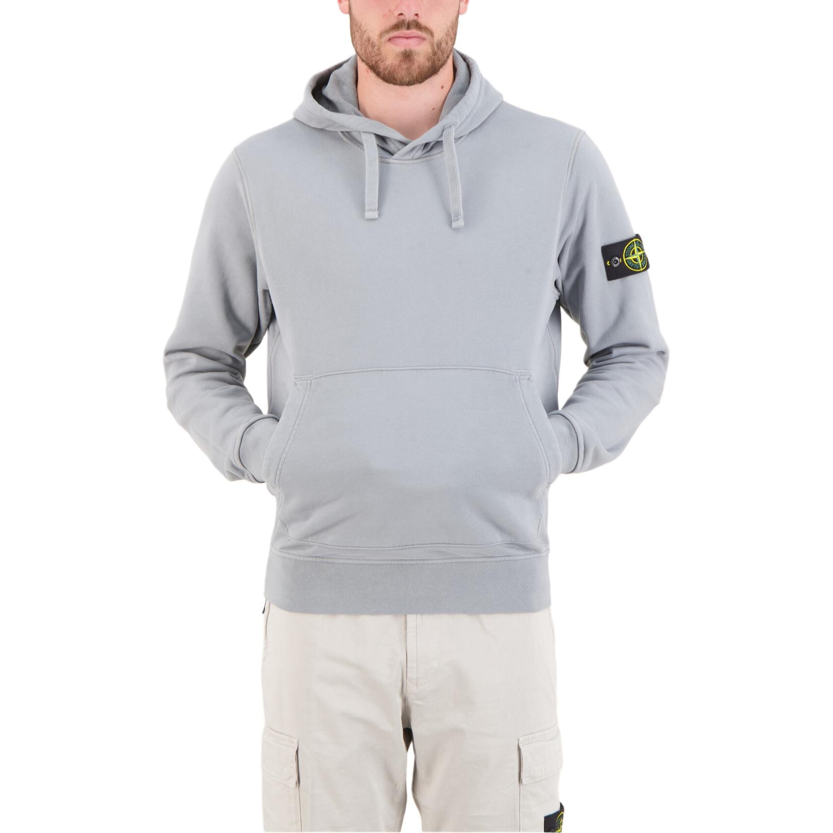 Stone Island Logo Badge Hoodie Green