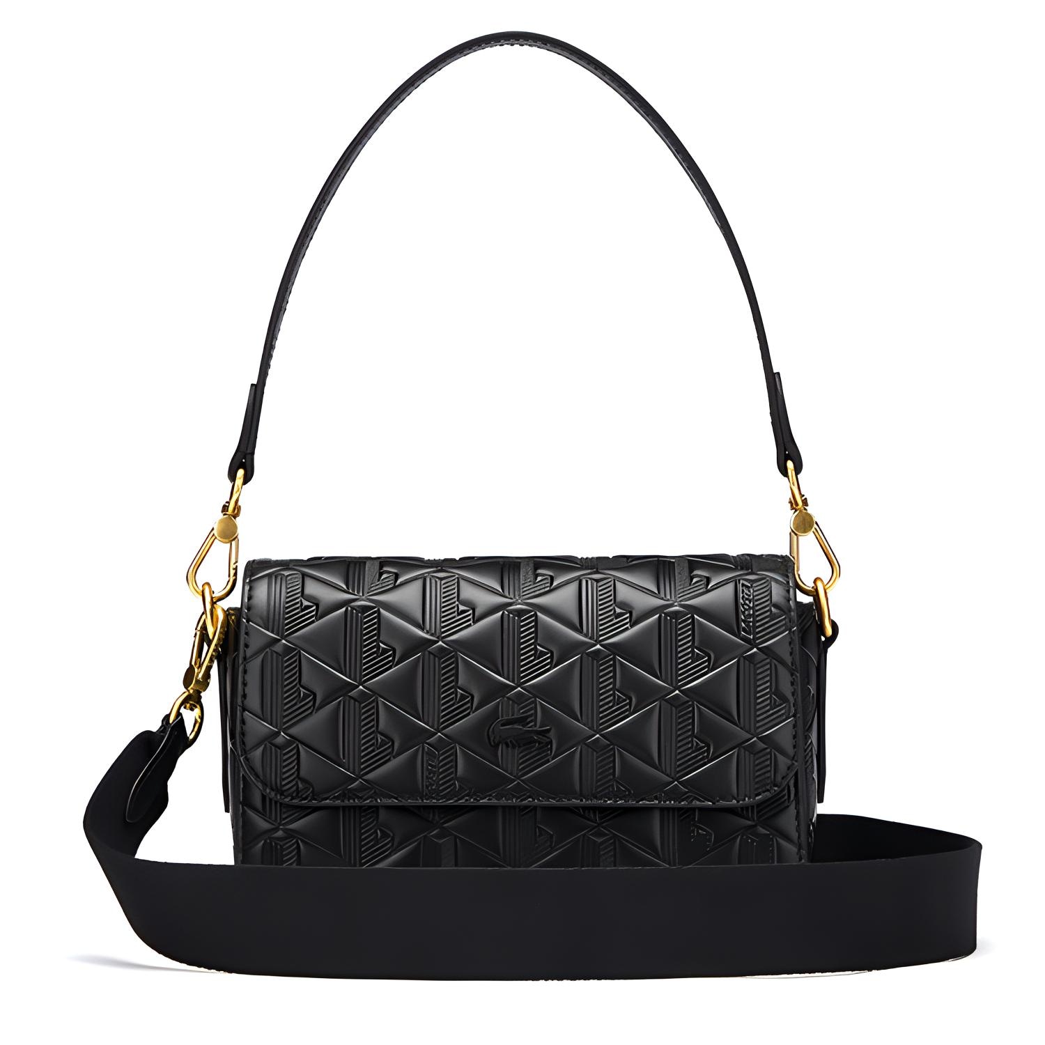 Lacoste Small Leather Crossbody Bag Black