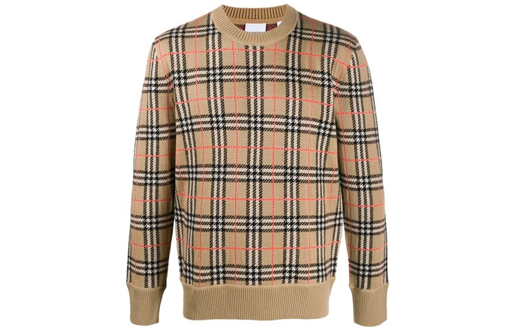 Burberry Classic Check Crewneck Sweater Beige