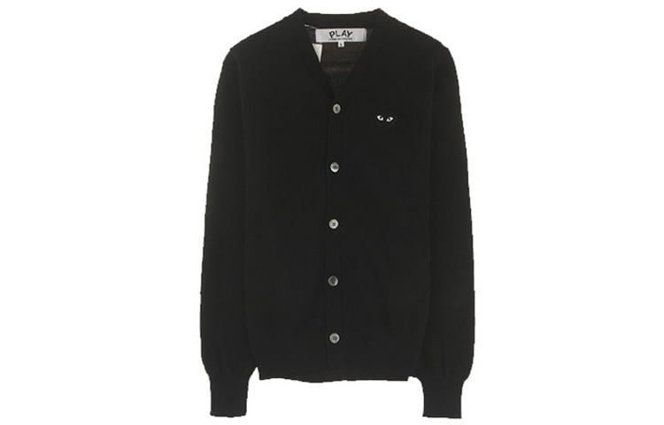 CDG Play Wool Cardigan Black Heart Logo