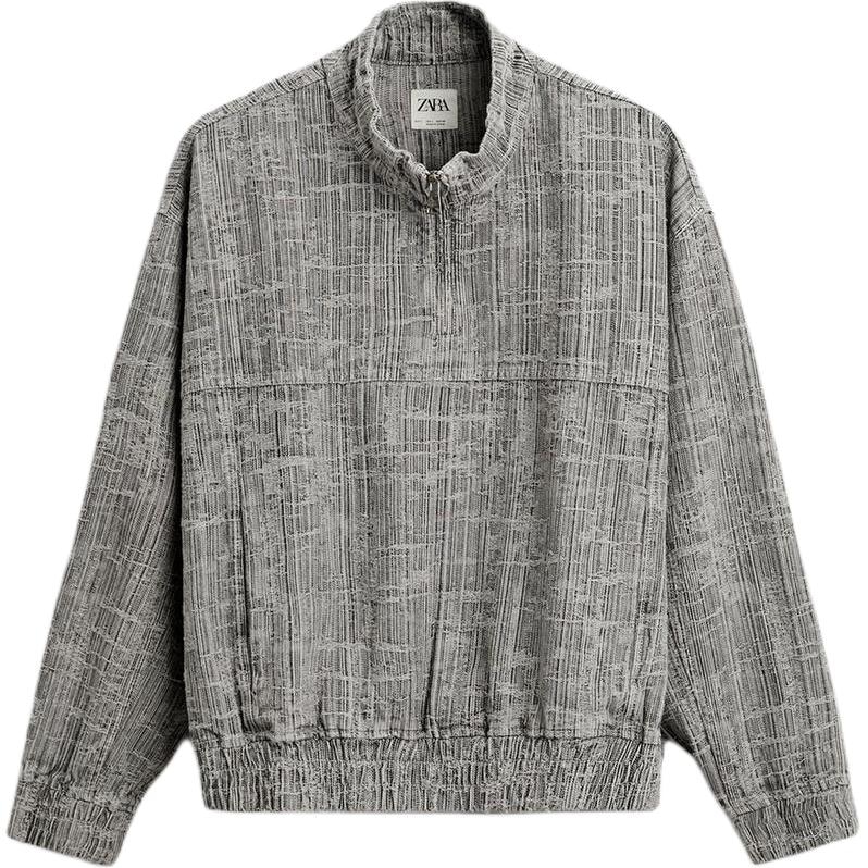 ZARA Cotton Loose Denim Sweatshirt Black