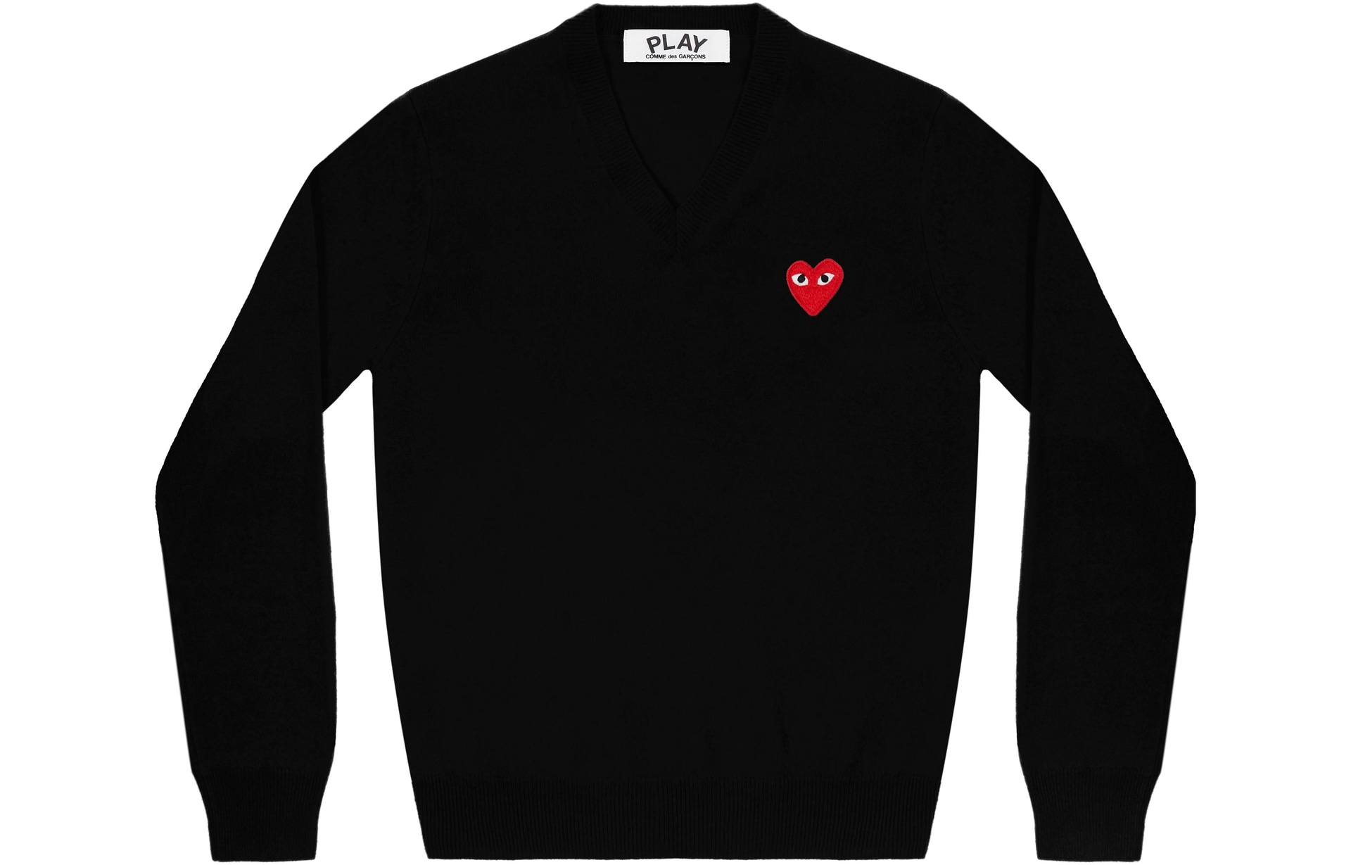CDG Play V-Neck Sweater Black