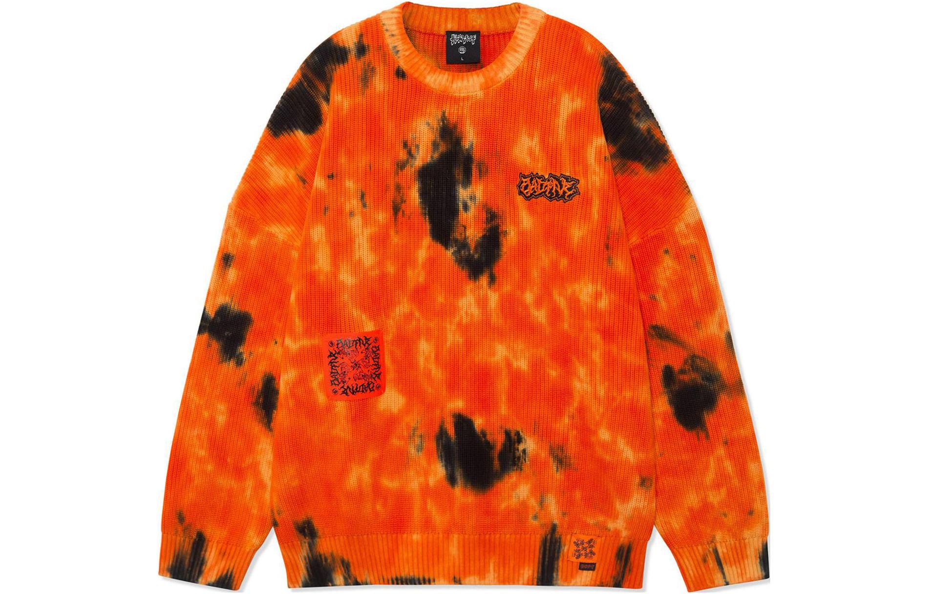 李宁 LiNing Fanwu Logo Print Tie-Dye Sweater Red
