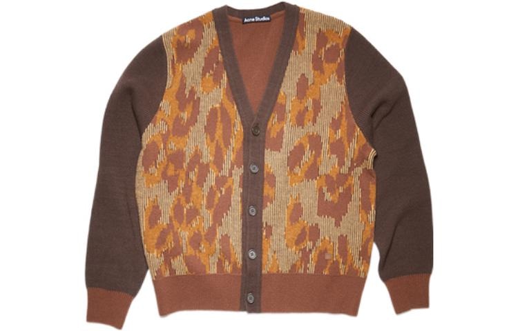 Acne Studios Face Cardigan Brown