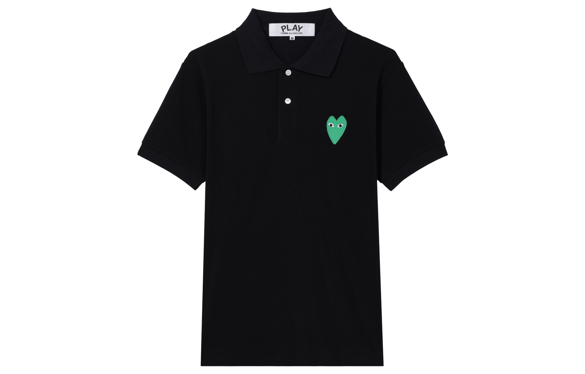 CDG Play Green Heart Polo Black