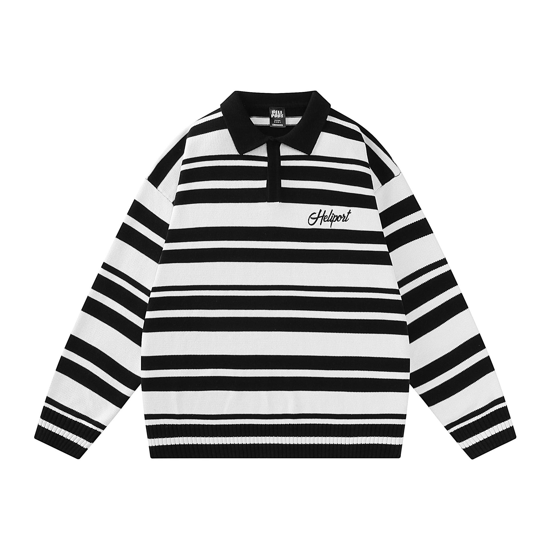 HELIPORT Colorblock Logo Polo Sweater