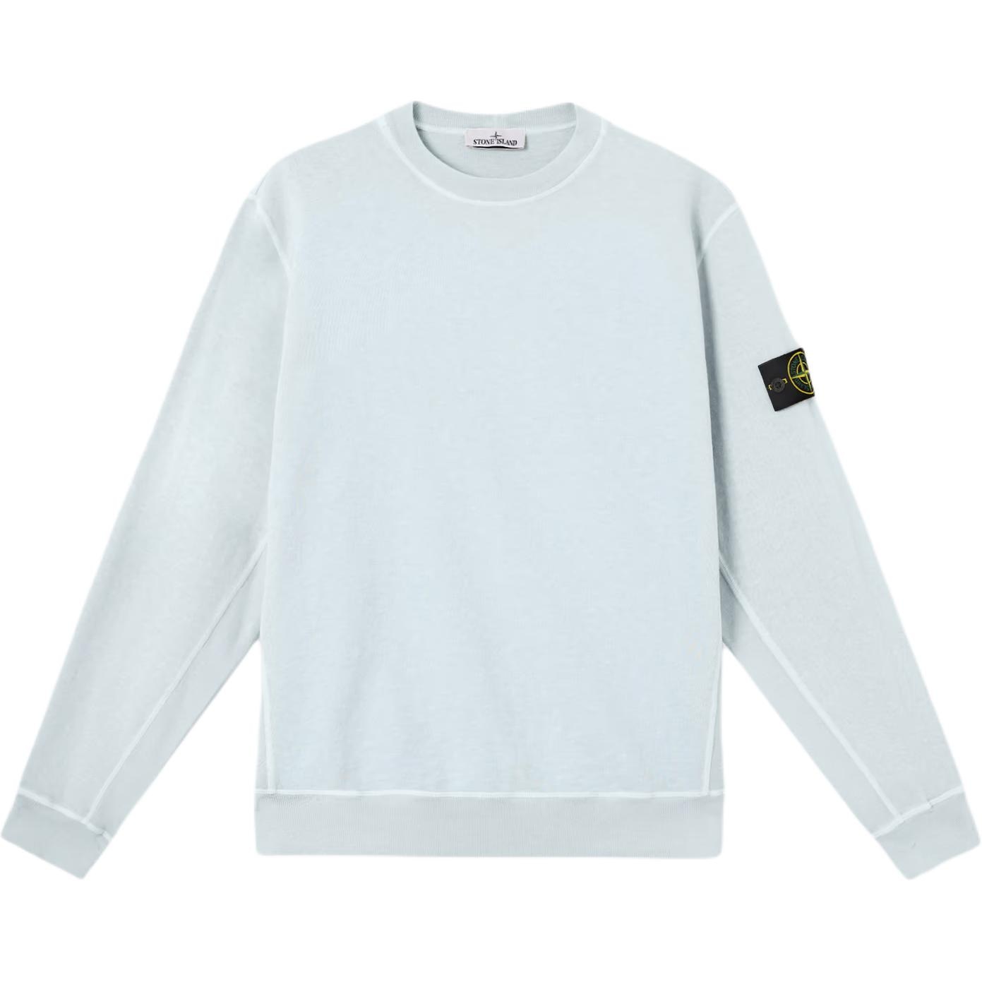 Stone Island Logo Badge Crewneck Sweatshirt Sky Blue