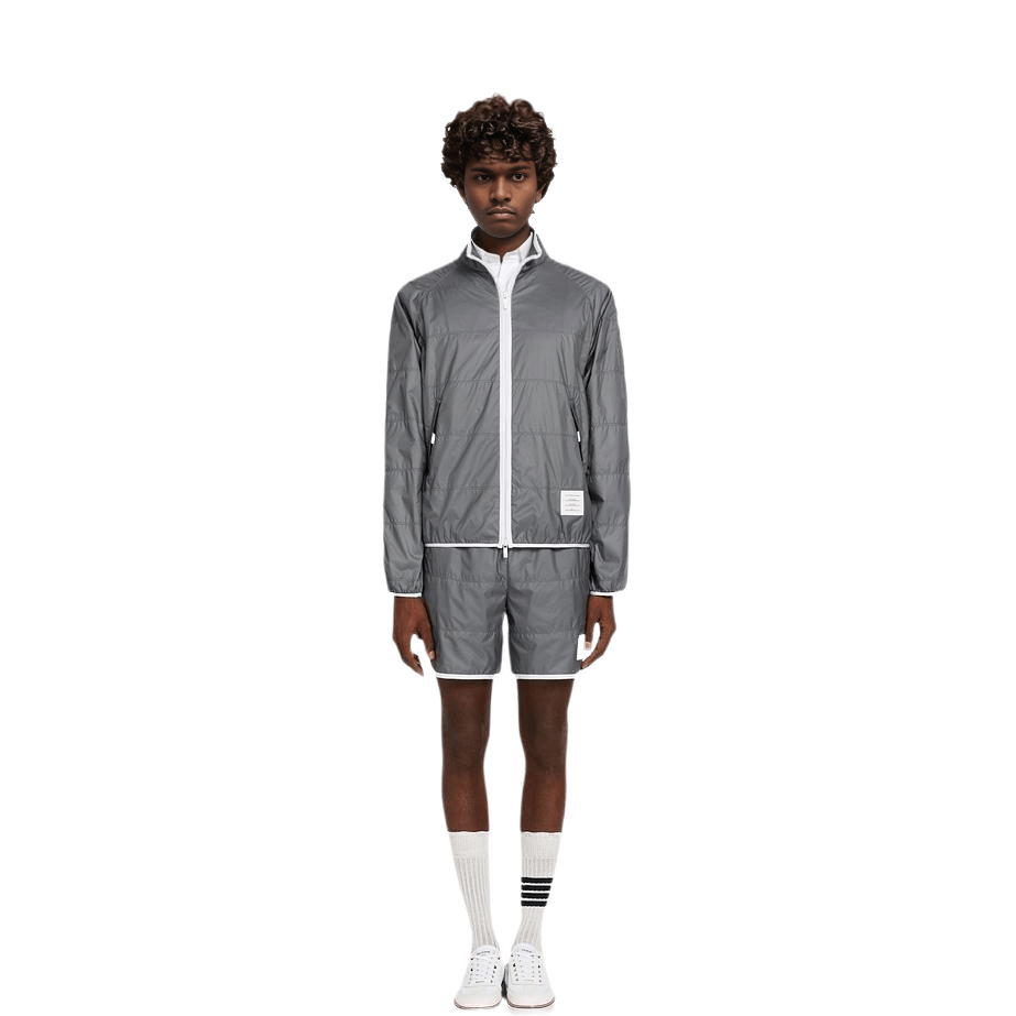 Thom Browne Quilted Nylon Jacket Silver