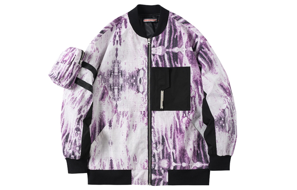 隐蔽者/ENSHADOWER ENSHADOWER Data Stream Bomber Jacket White Purple