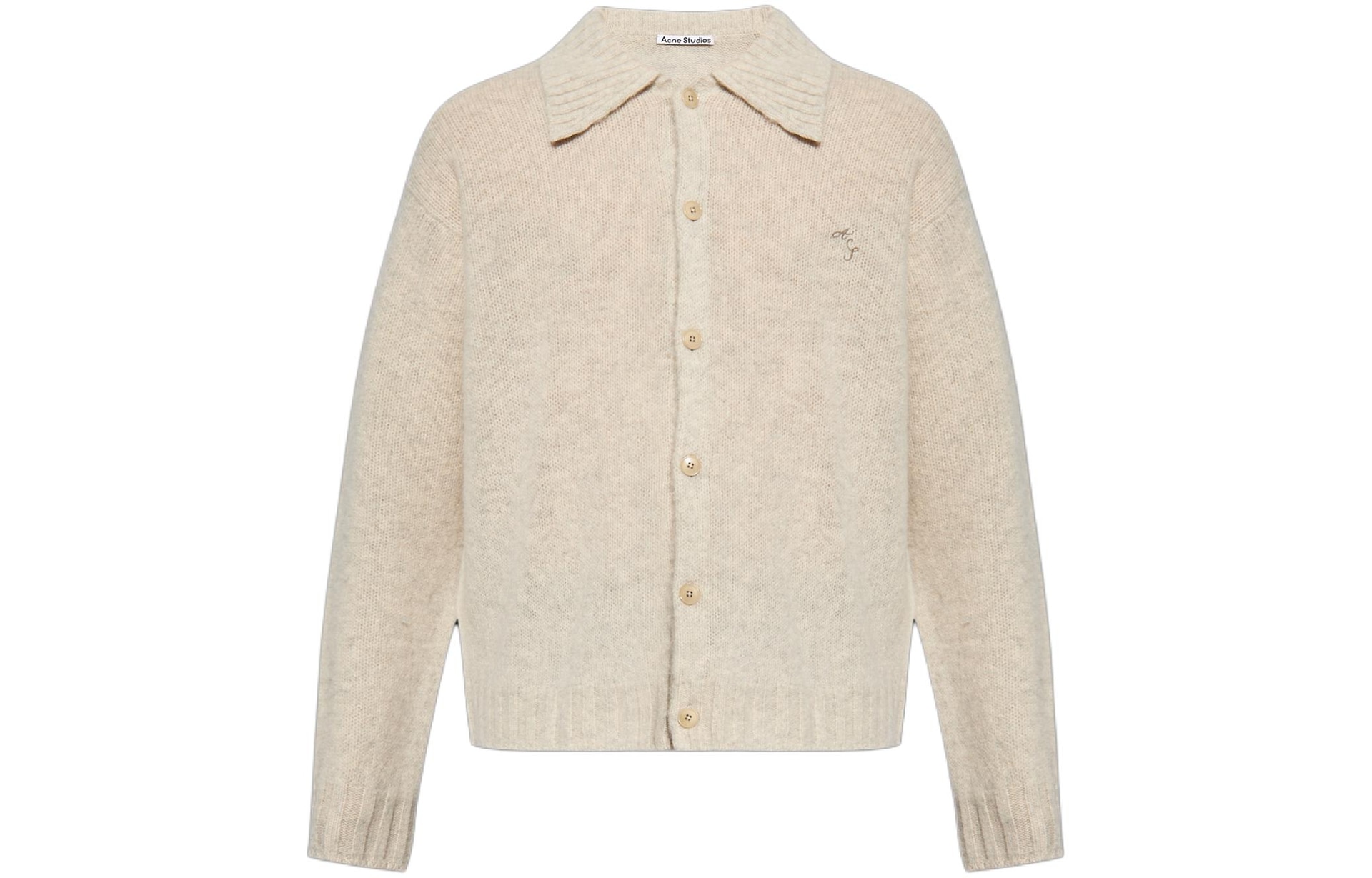 Acne Studios SS24 Long Sleeve Polo Sweater Beige