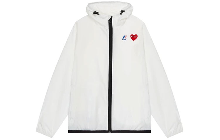 CDG Play x K-Way Zip Jacket White