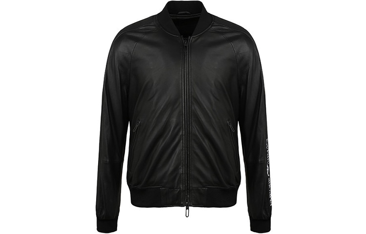 EMPORIO ARMANI/阿玛尼 Emporio Armani Logo Zip Jacket Black