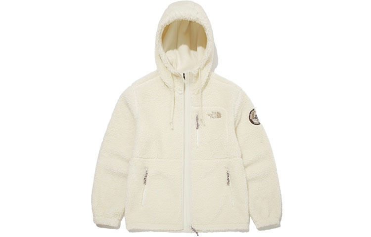 北面/THE NORTH FACE The North Face Logo Fleece Hoodie Beige