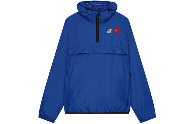 CDG Play x K-Way Half Zip Jacket Blue