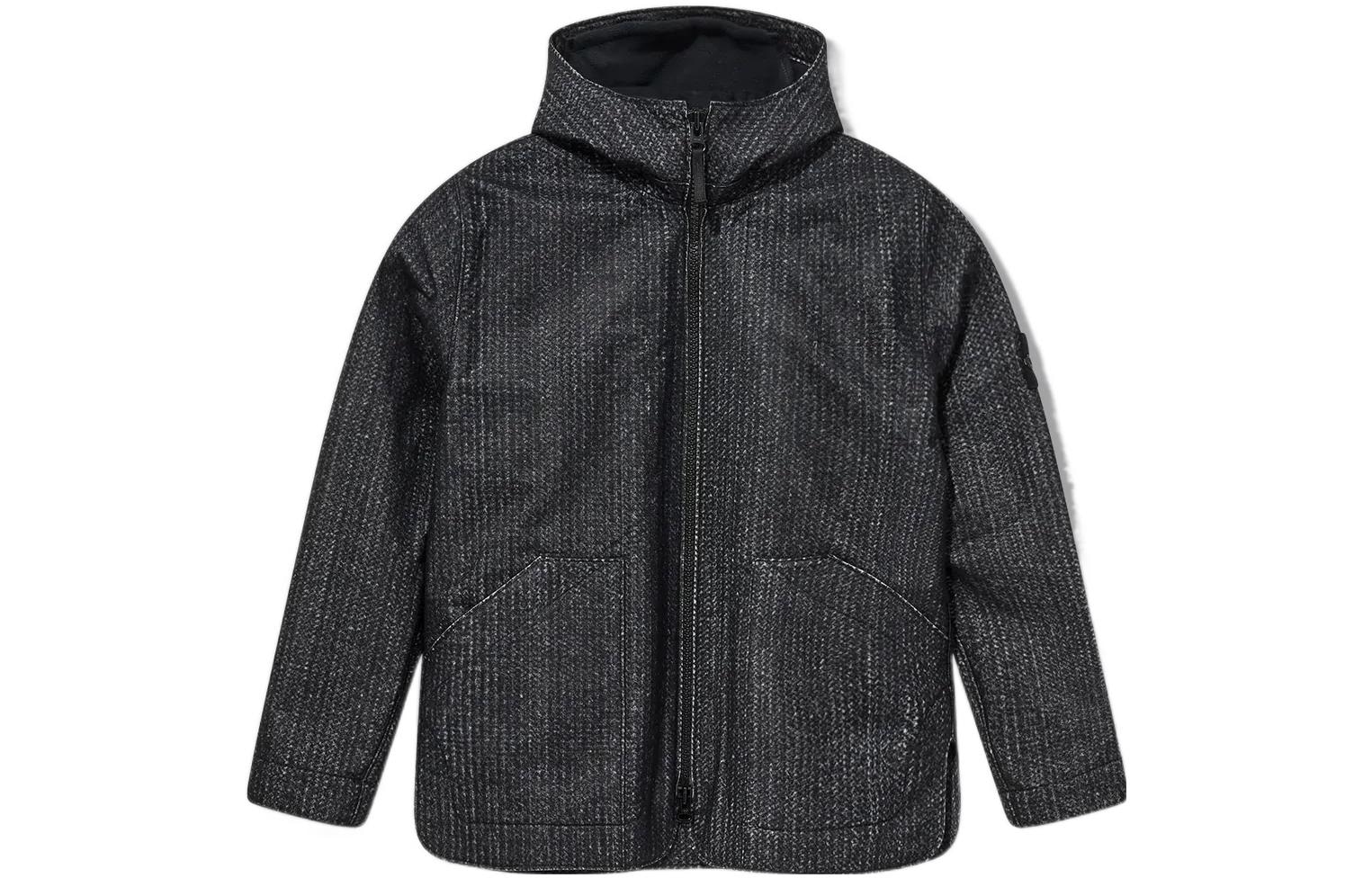 Stone Island White Label Reflective Hooded Jacket Black