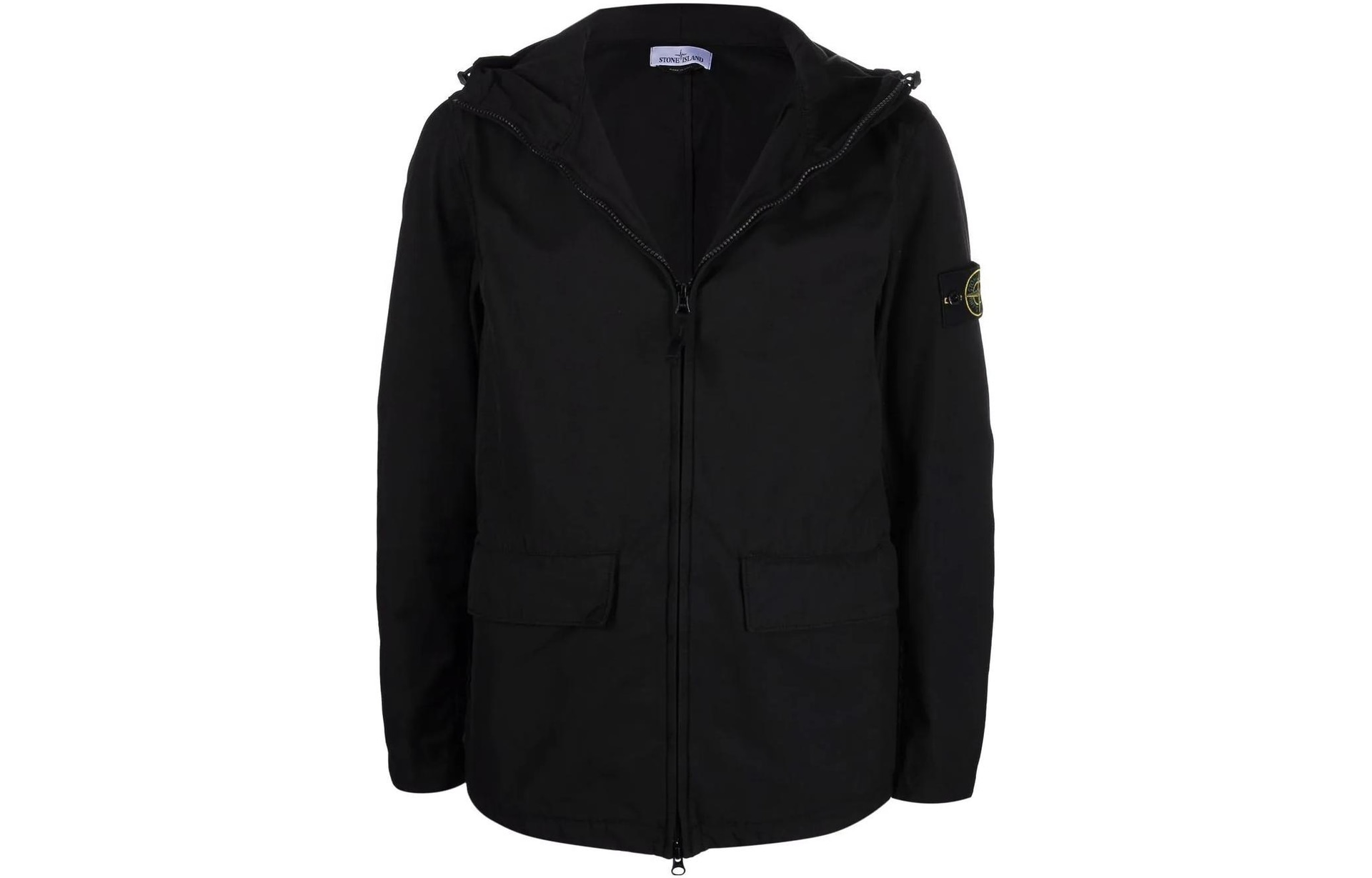 Stone Island Compass Badge Zip Hoodie Black