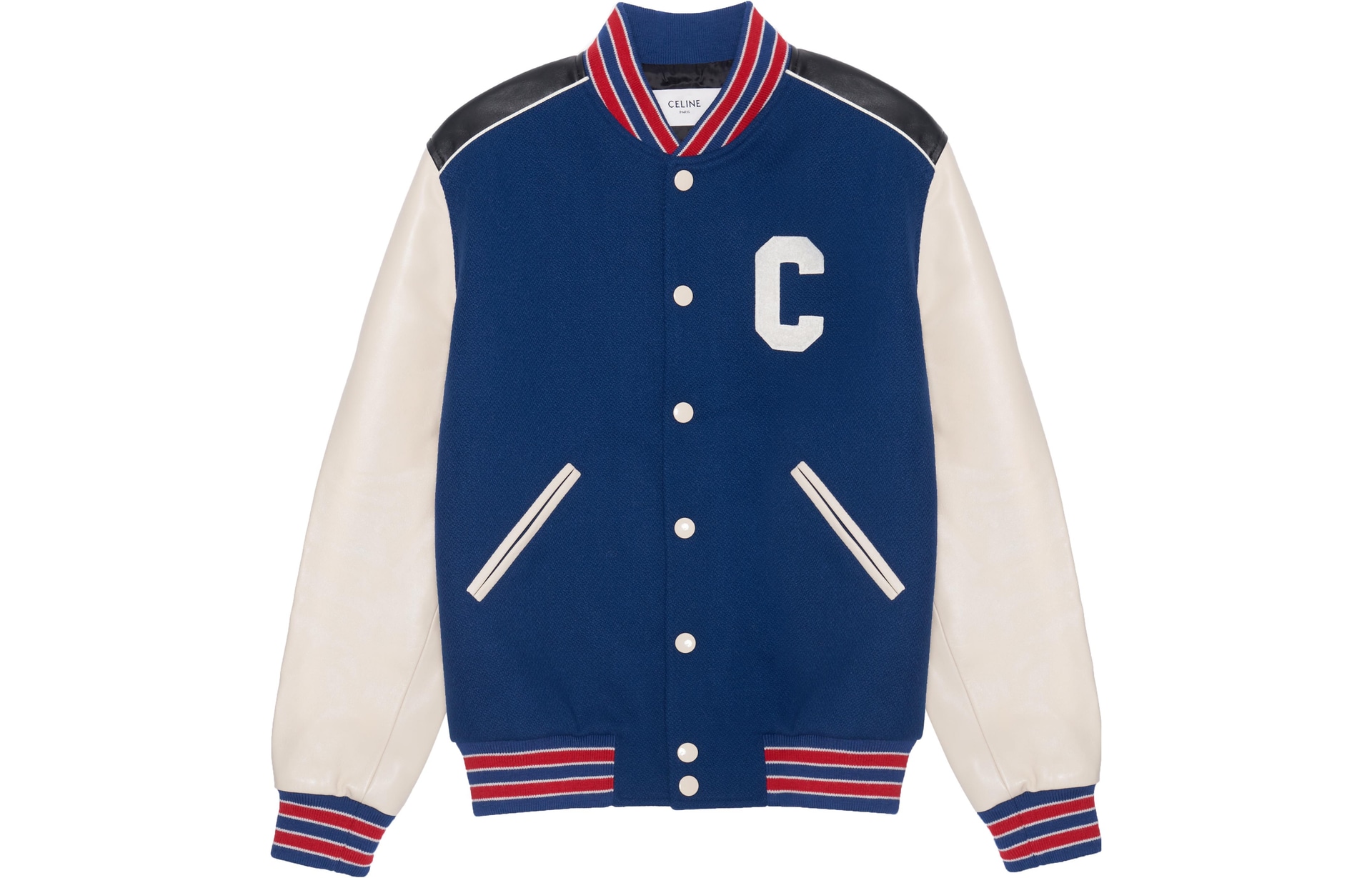 CELINE SS23 C Logo Varsity Jacket Cobalt Blue