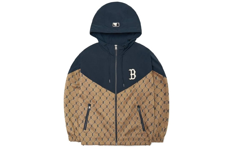 MLB Logo Print Hoodie Jacket