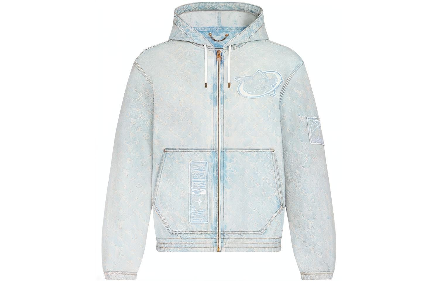 LOUIS VUITTON/路易威登 LOUIS VUITTON x NBA Classic Zip Hoodie Denim Jacket