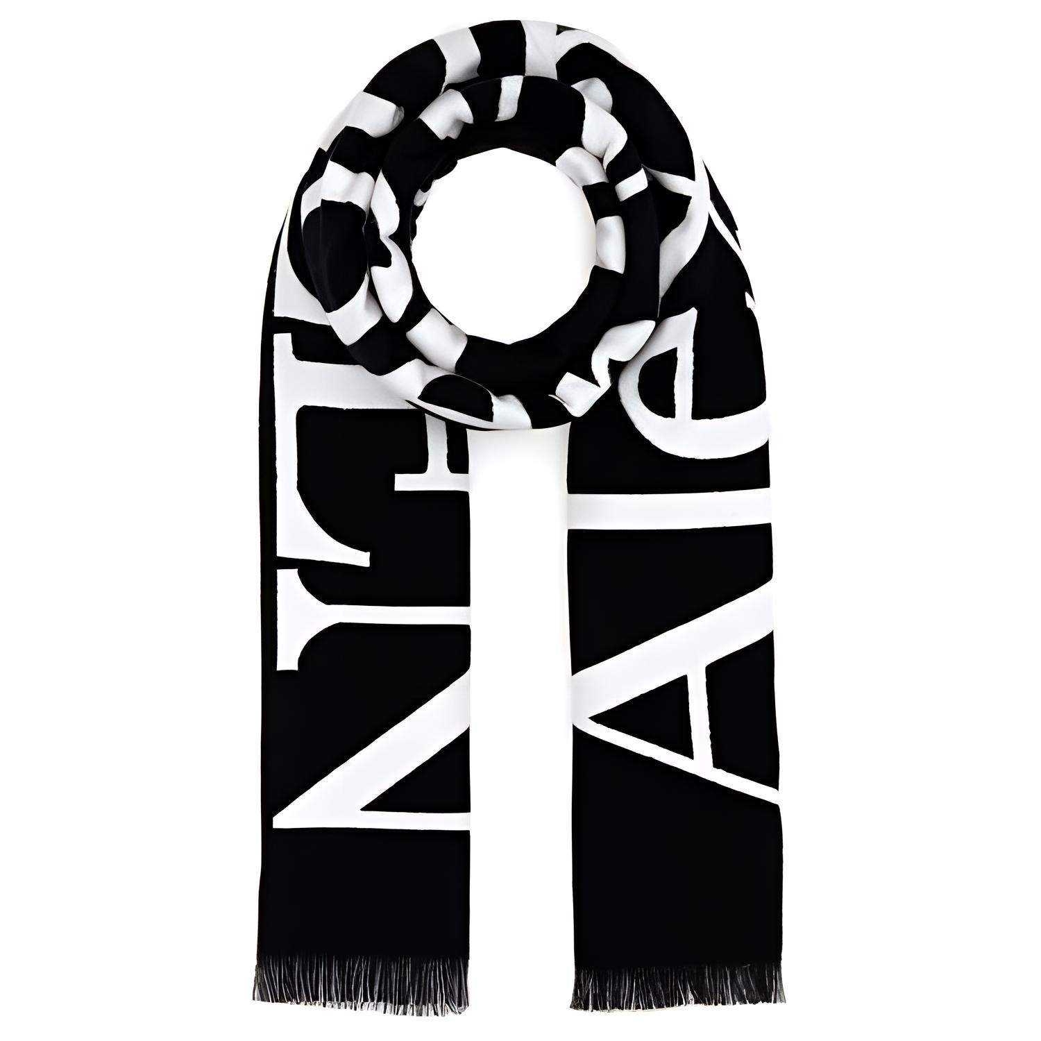 Alexander McQueen Letter Print Scarf Black