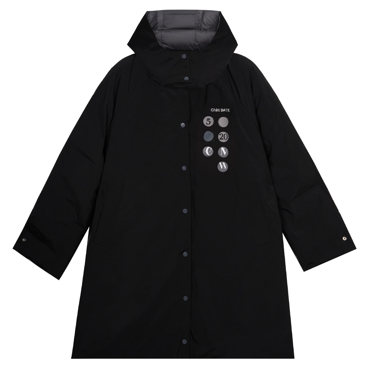 CANOTWAIT_ CANOTWAIT Reversible Mid-Length Hoodie Down Jacket