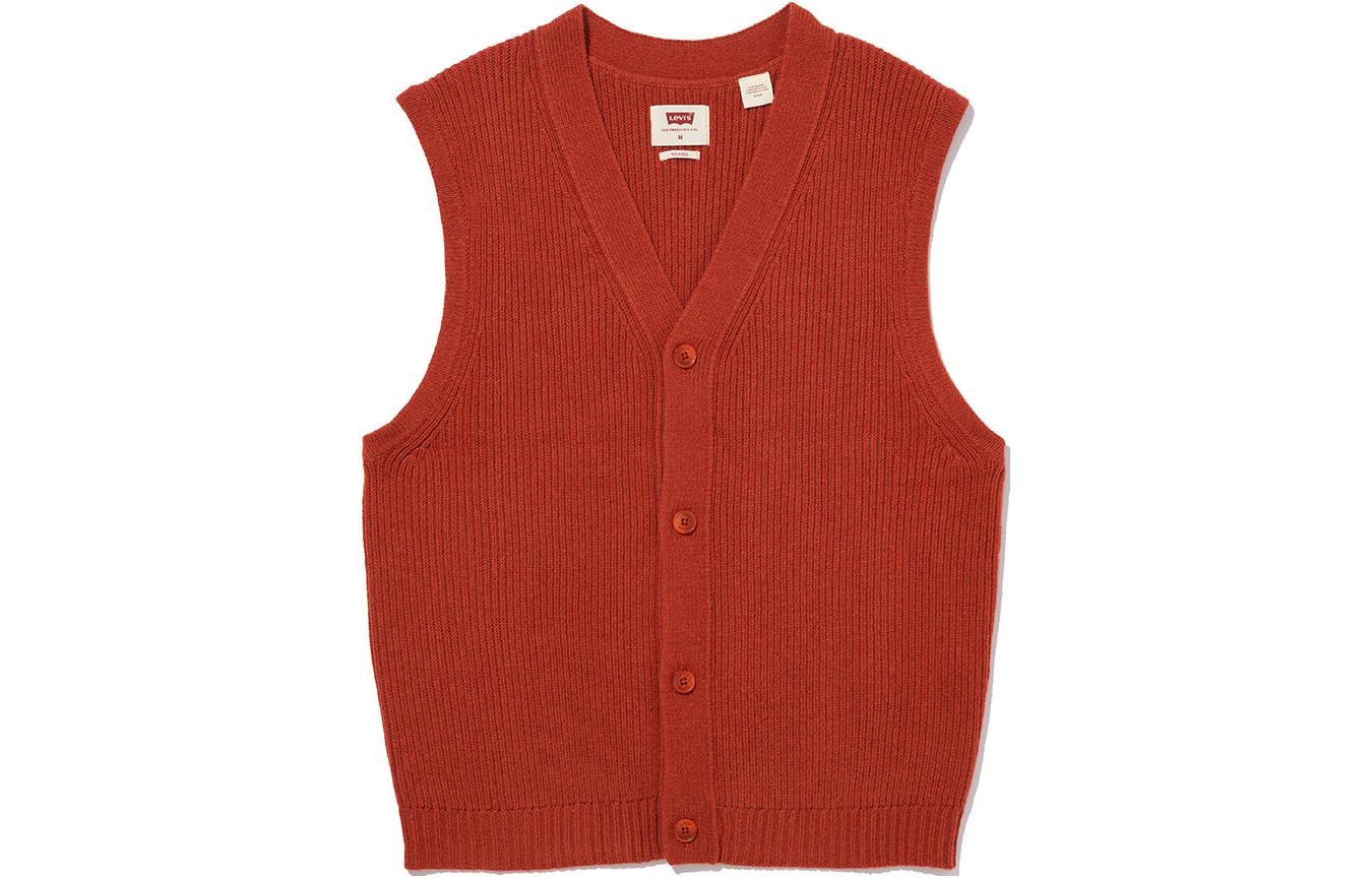 levi’s Levis V-Neck Knit Vest Brick Red