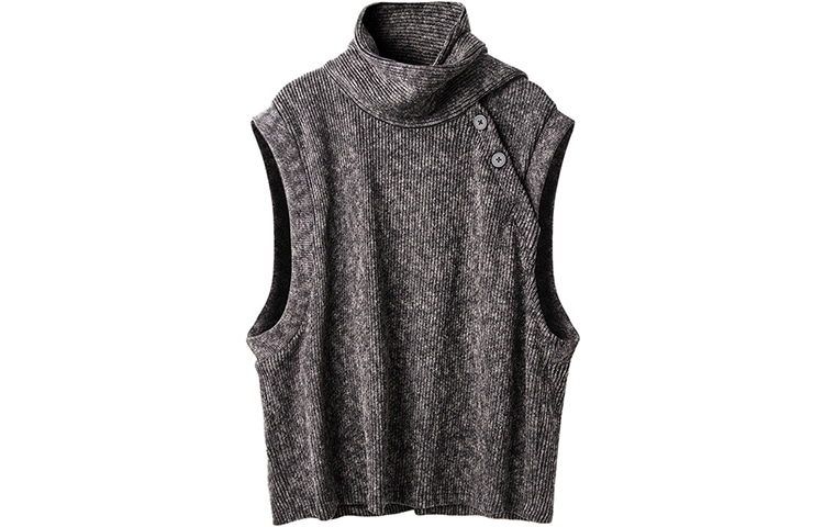 幻象者 Huànxiàngzhě Turtleneck Knit Vest Black