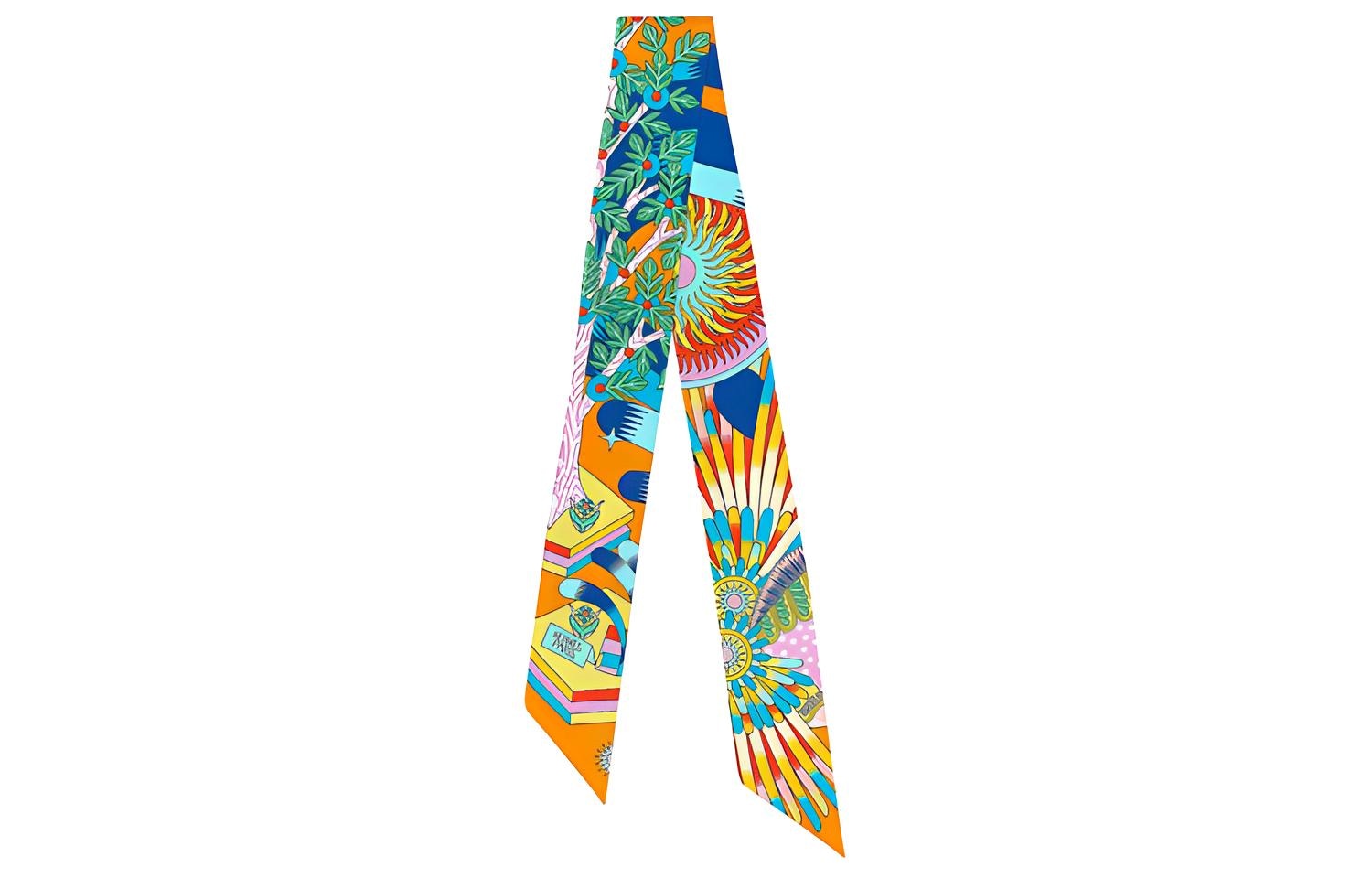 HERMES/爱马仕 Hermes Twilly Scarf Orange