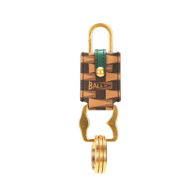 BALLY巴利 Bally Logo Keychain Brown