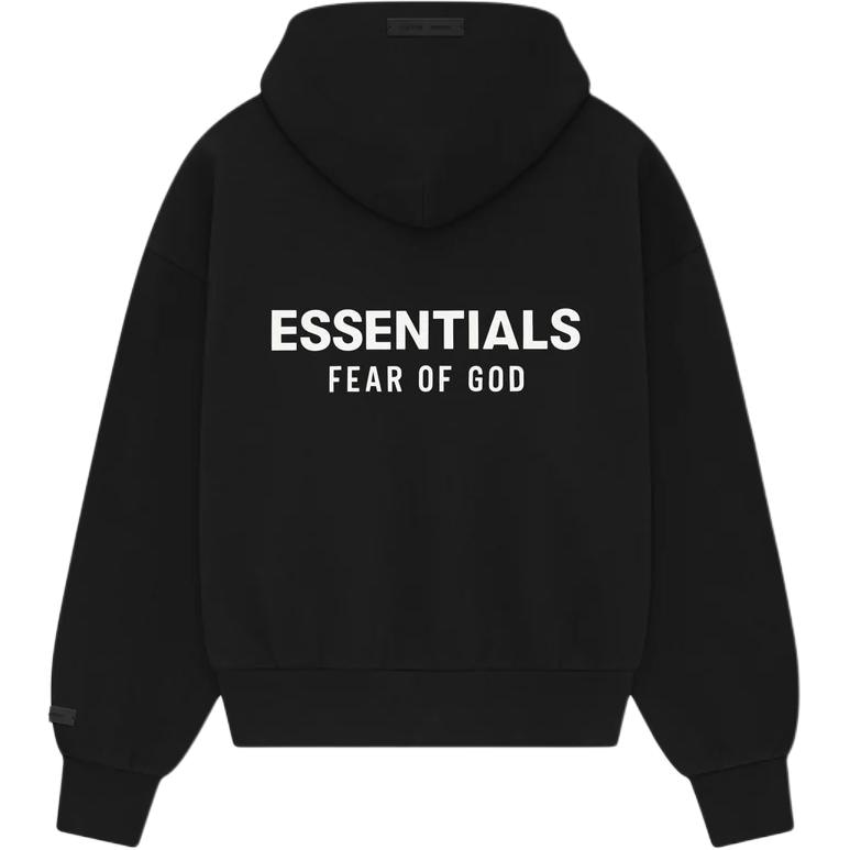 Fear of God Essentials SS25 Classic Full Zip-Up Hoodie Jet Black