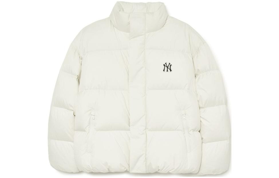 MLB Yankees Logo Down Jacket Cream