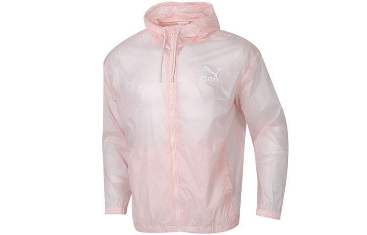 PUMA/彪马 Puma Hooded Woven Zip Jacket White Pink