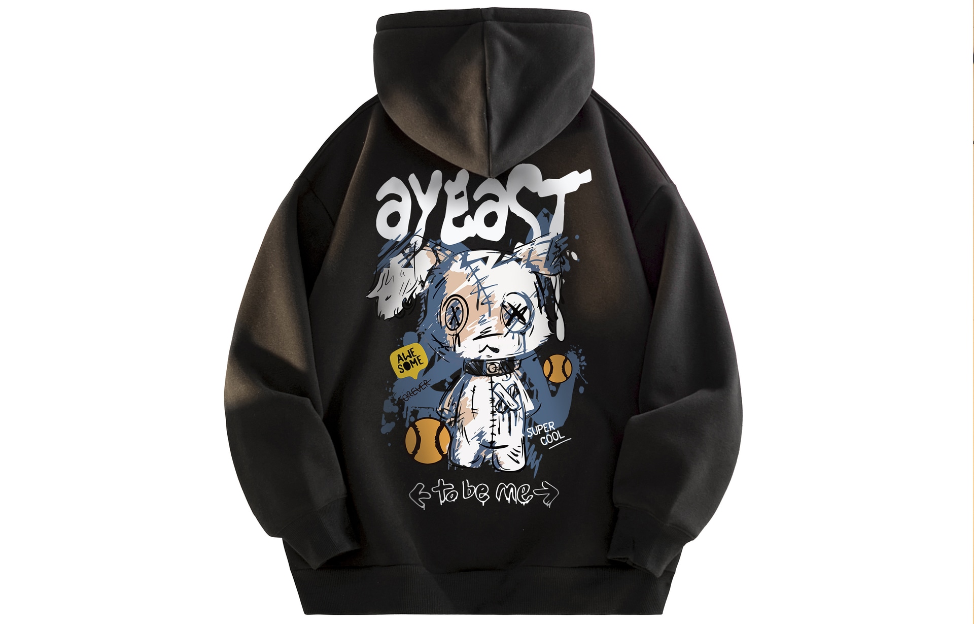 AYEA Retro Bear Sweatshirt Black