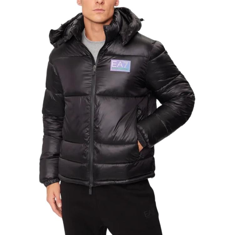 EMPORIO ARMANI/阿玛尼 Emporio Armani EA7 Logo Hoodie Jacket Black