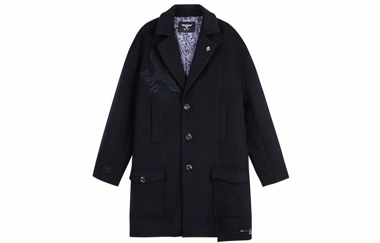 Boy London FW21 Gothic Logo Embroidered Trench Coat Black