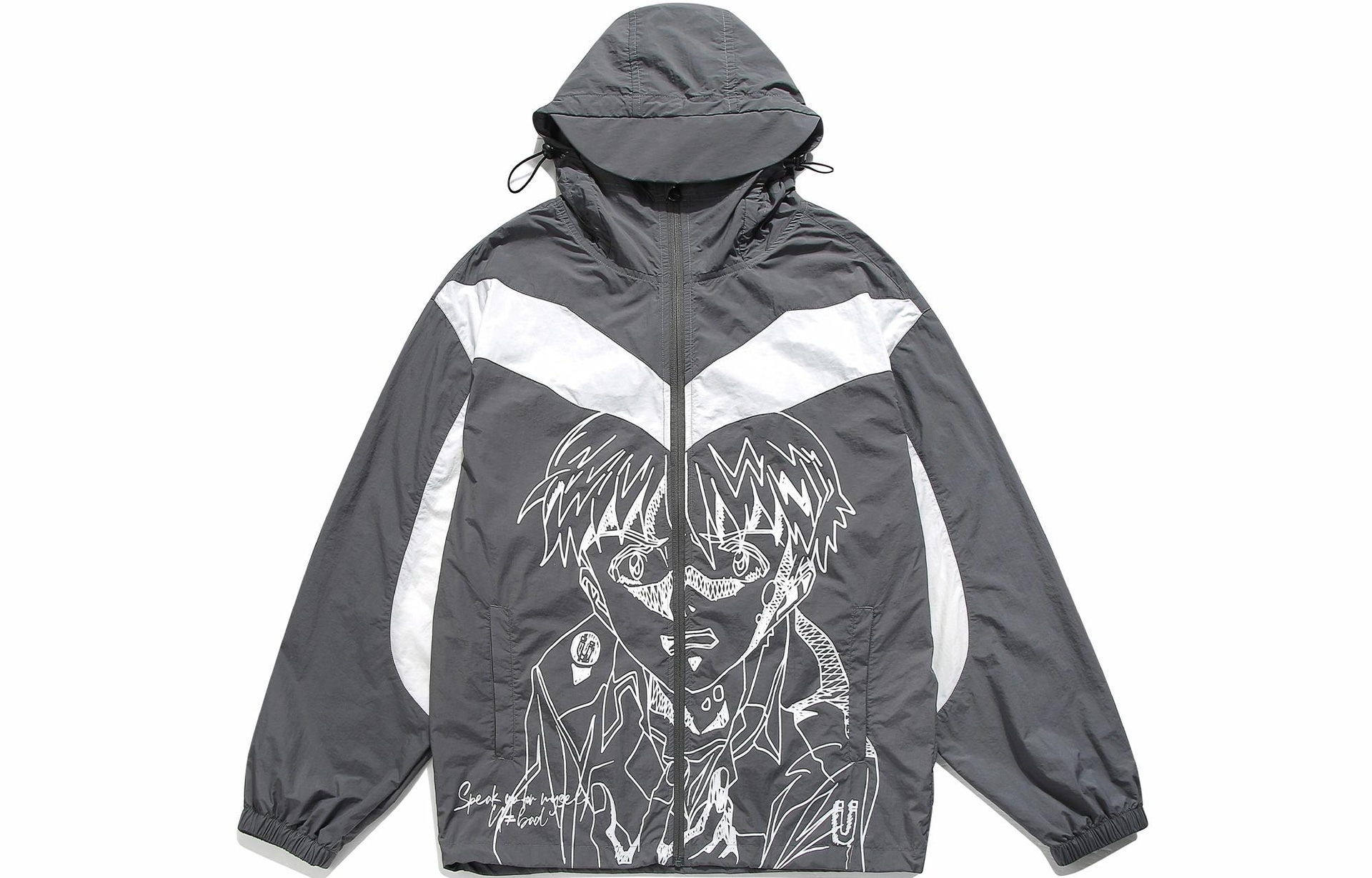 Guuka Vintage Two-Tone Windbreaker Grey