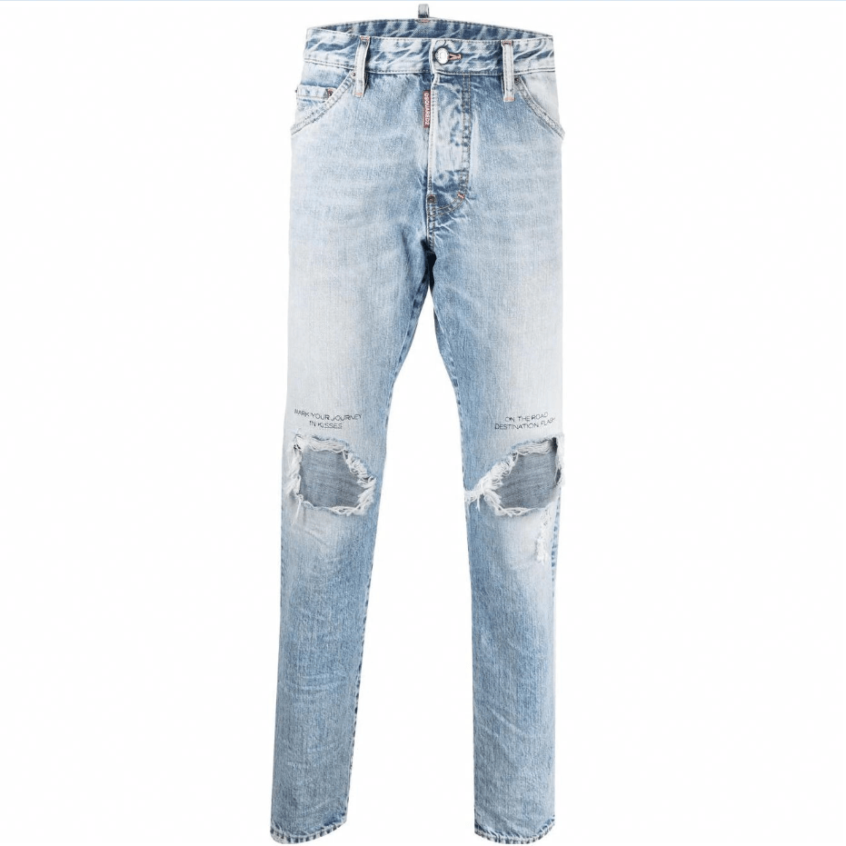 DSQUARED 2 DSQUARED2 FW22 Light Blue Distressed Jeans