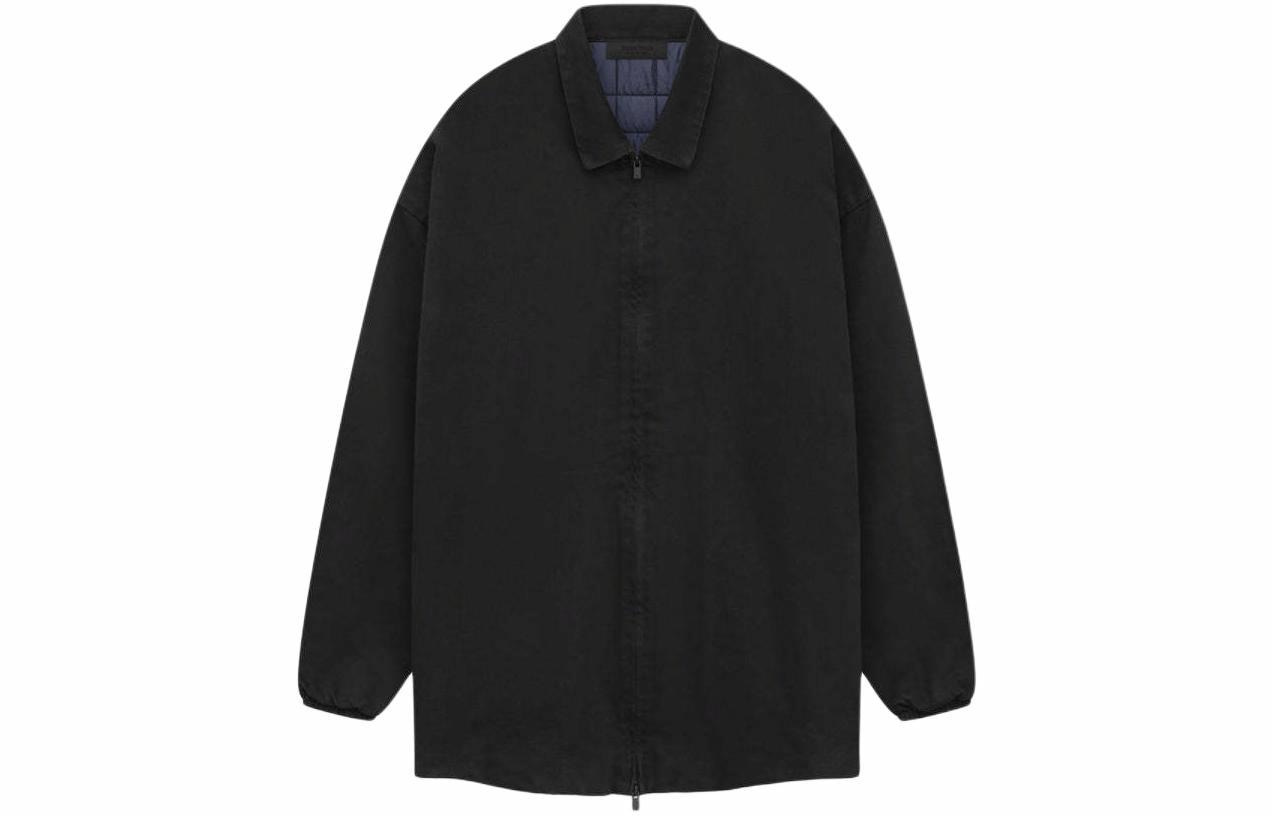 Fear of God Essentials Filled Shirt Jacket Overdye Black Denim