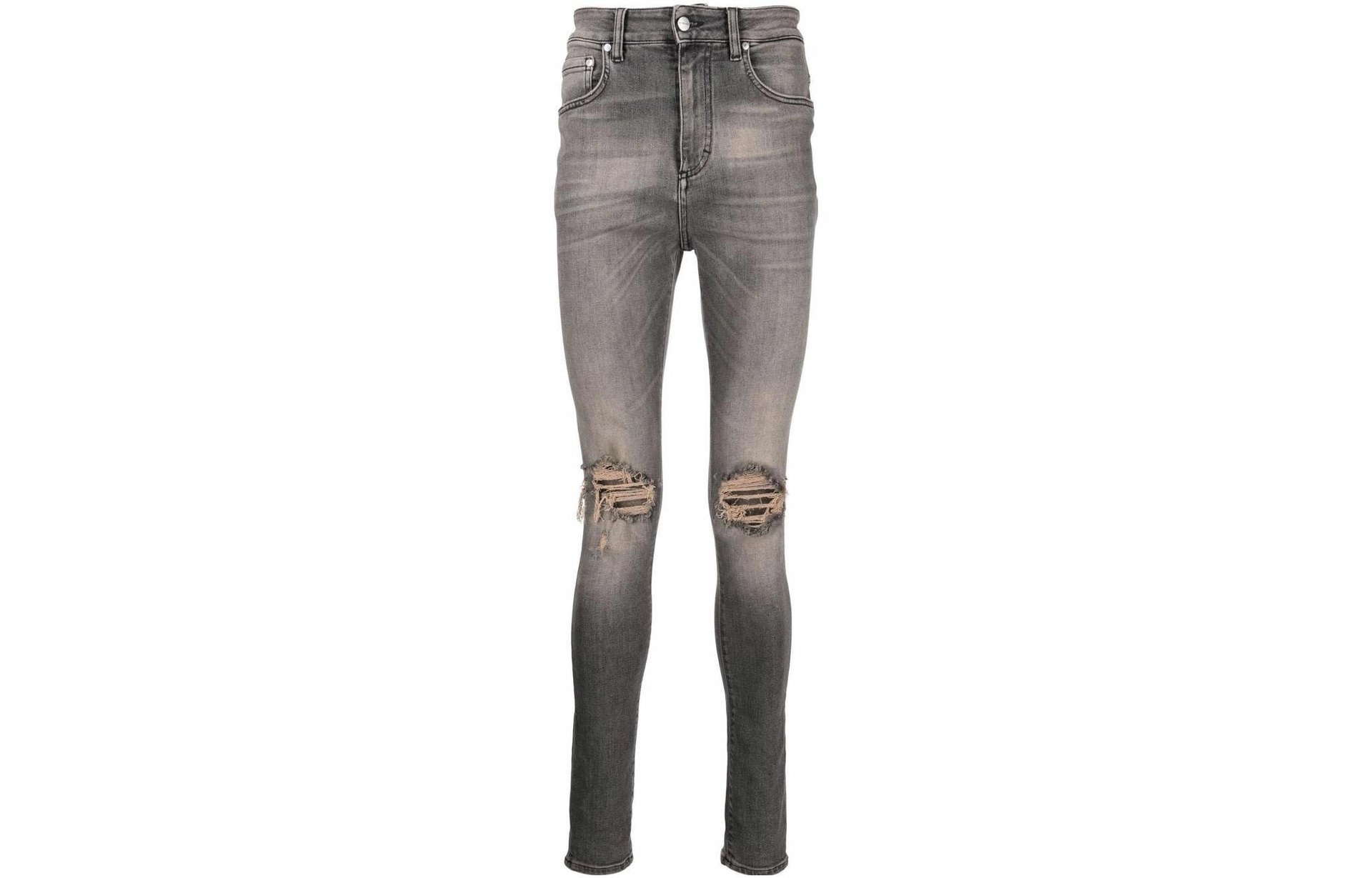 REPRESENT FW22 Grey Distressed Skinny Jeans