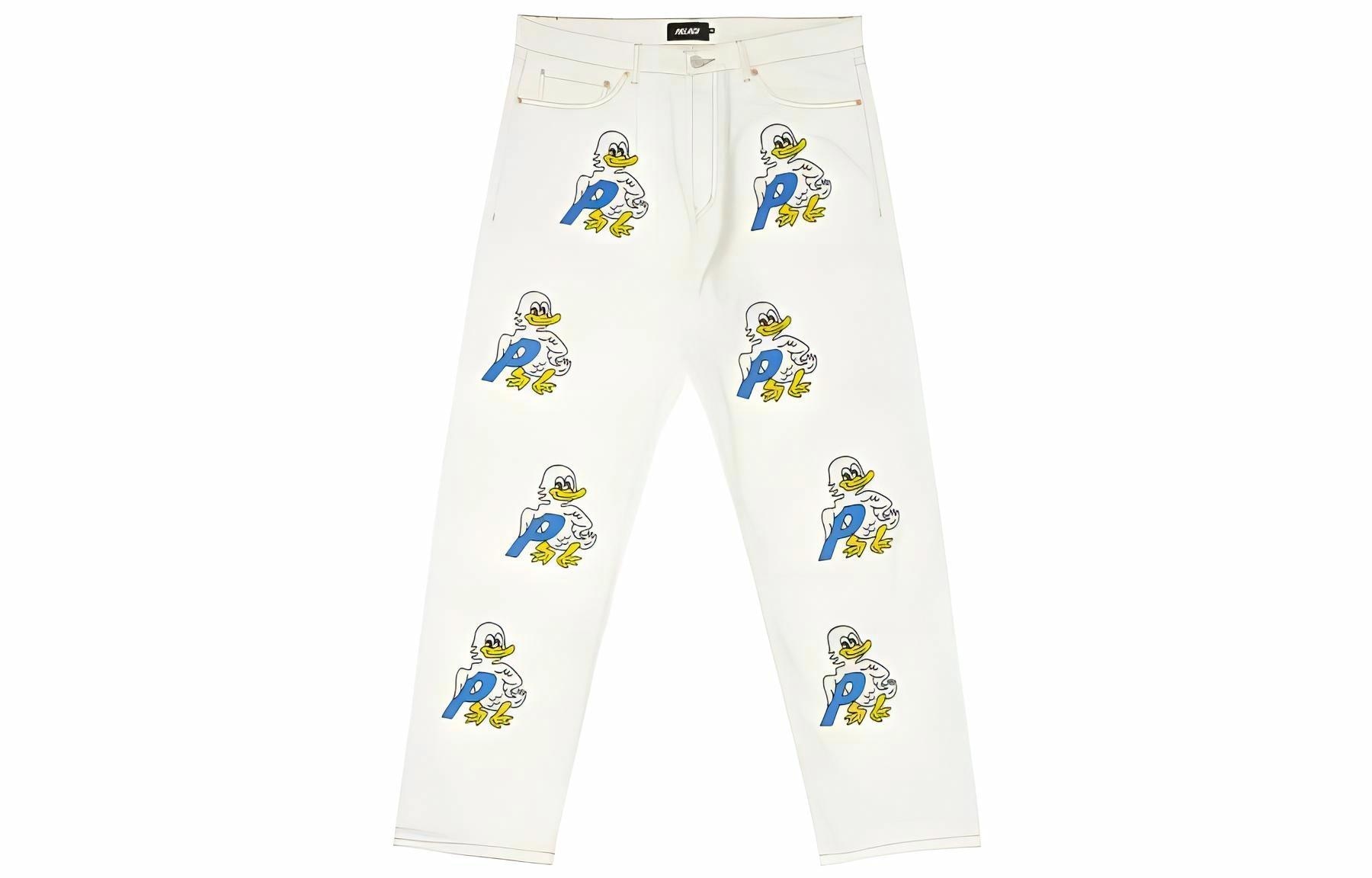 PALACE FW22 Duck Print Jeans White