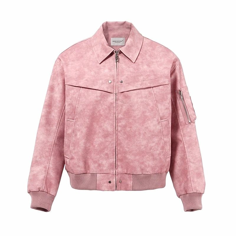 BENMYSHOWER Tie-Dye Baseball Jacket