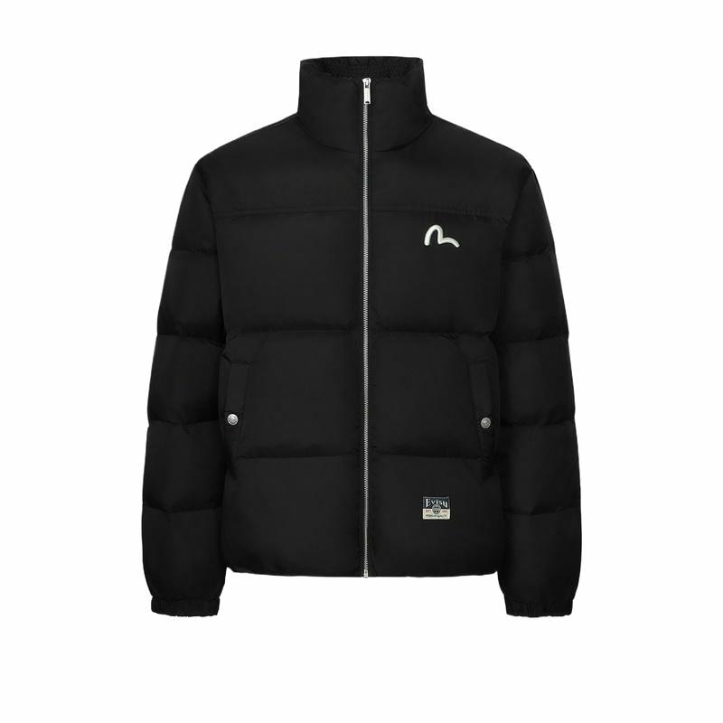EVISU 2024 Seagull Embroidery Down Jacket Black
