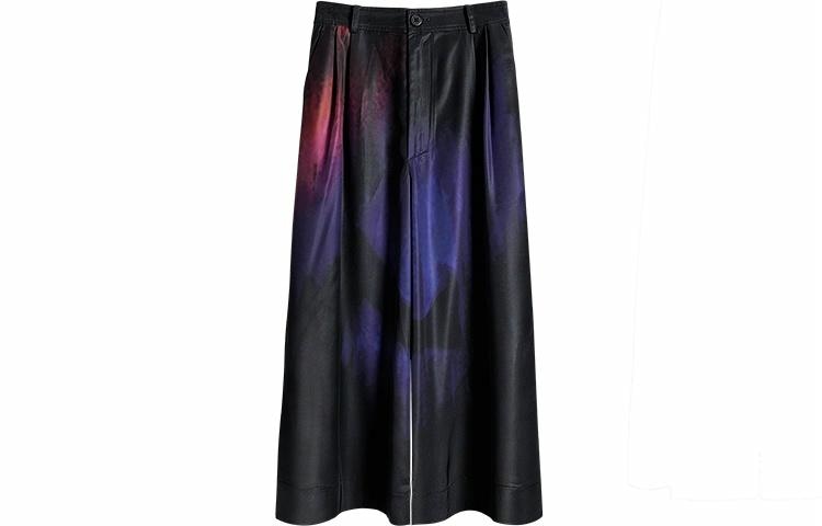 幻象者 渐变印花垂感九分裤阔腿直筒裤休闲裤 男女同款 黑色