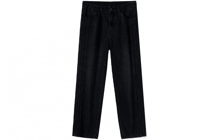 马克华菲/FAIRWHALE FAIRWHALE Straight Zip Jeans Black
