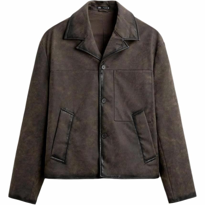 ZARA Brown Faux Leather Jacket