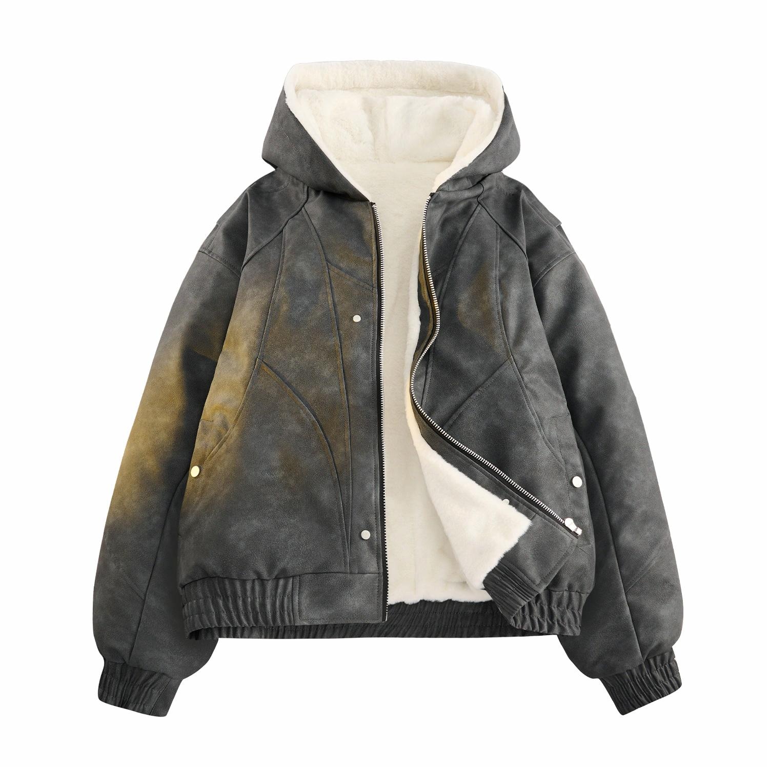罗宾汉 ROBINHOOD ROBINHOOD Hooded Leather Jacket
