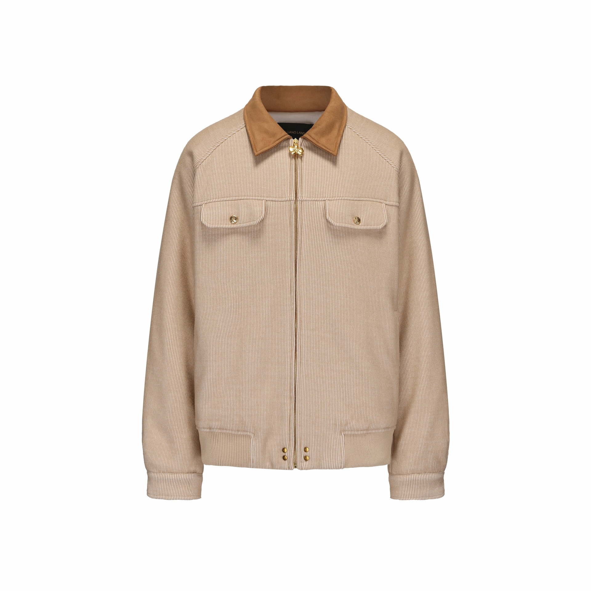 GALLIANO LANDOR Wool Corduroy Zip Jacket Khaki