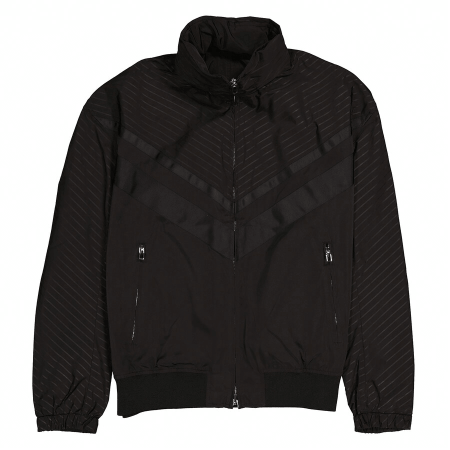 EMPORIO ARMANI/阿玛尼 Emporio Armani Striped Zip Jacket Black