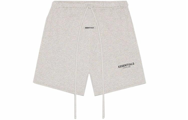 Fear of God Essentials FW20 Sweat Shorts Heather Oat Logo